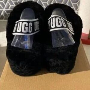 UGG Black Cozy Slippers indoor or outdoor.
